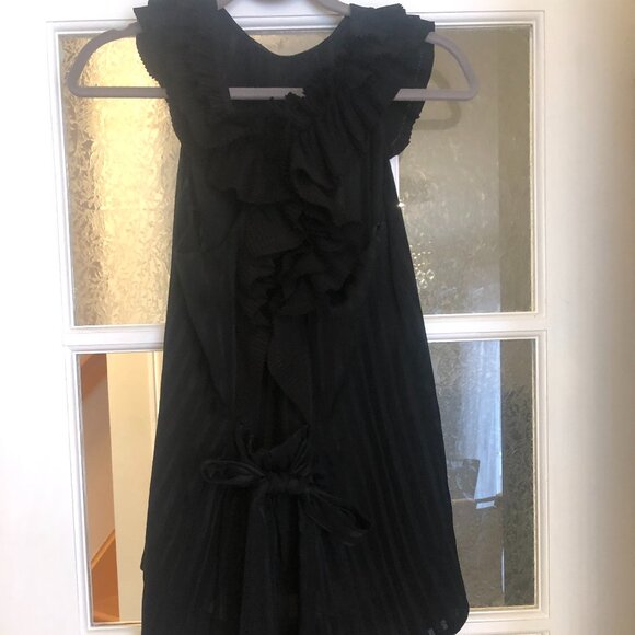 NWOT BCBGMAXAZRIA Black Silk Open-Back Top - Picture 2 of 6